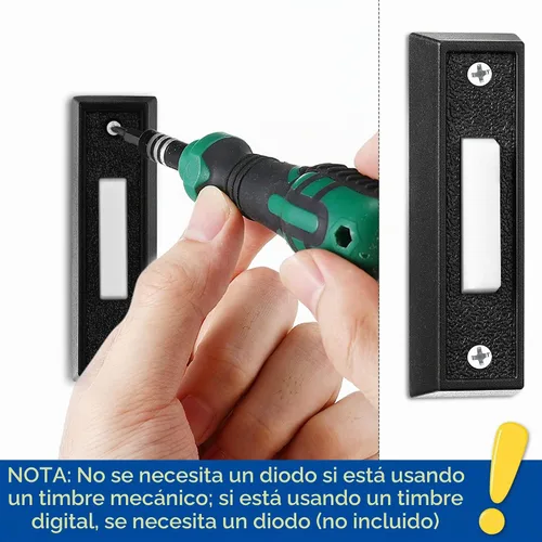 Vista 8 de Saillong 1 botón de timbre iluminado, negro, luz cálida