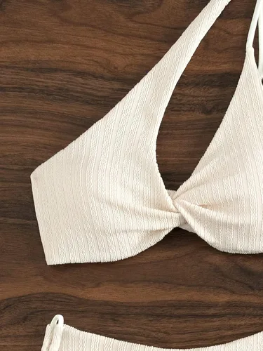 Vista 4 de SHENHE Conjunto de bikini de 2 piezas con corte de un hombro para mujer