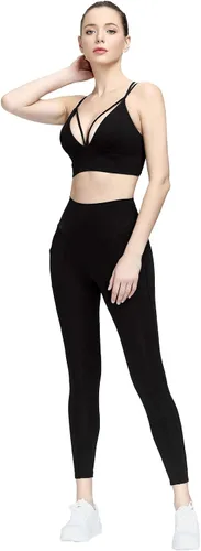 Vista 9 de Sujetador MotoRun deportivo con tirantes con relleno sujetador deportivo cruzado en la espalda sin aros top para yoga y fitness