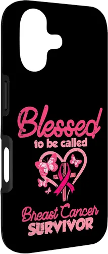 Vista 3 de Blessed Breast Cancer Survivor Awareness Christian Women Case for iPhone 17