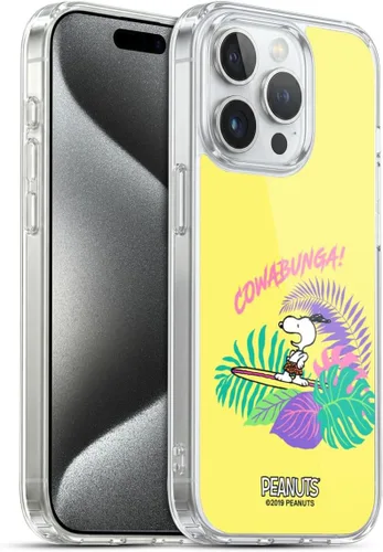 Vista 171 de Head Case Designs Funda de gel suave con licencia oficial de Peanuts Tropical Surf Snoopy Aloha Disco compatible con Apple iPhone 13 Mini Surf