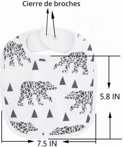 Vista 2 de Maiwa Baberos impermeables de tela de rizo para bebé con broches para recién nacido, baba y dentición para bebé