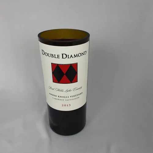 Vista 3 de Radiant Glow - 2013 Double Diamond Cabernet Sauvignon Amber Knolls Vineyard Wine Bottle Candle with Original Label