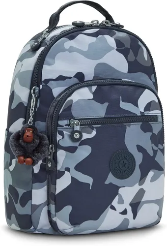 Vista 11 de Kipling Mochila pequeña Seoul para mujer, duradera, correas acolchadas para el hombro con funda para tableta, bolsa, Firma Emb, Mochila para tableta