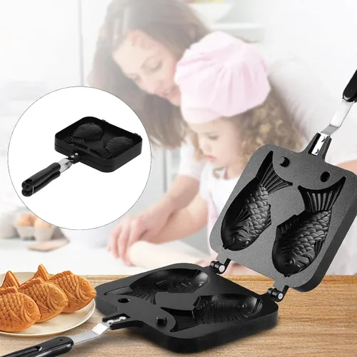 Vista 9 de Taiyaki - Molde para tartas en forma de pez, molde doble para hacer panqueques en forma de pez