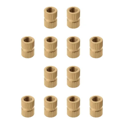 Vista 52 de Tuercas moleteadas de rosca hembra M2x3mm OD Tuercas de inserción roscadas de latón Tuercas de incrustación hidráulicas soldadas juntas Kit surtido
