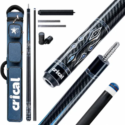 Vista 13 de CRICAL 58-Inch Carbon Fiber Pool Cue Set, Low Deflection, 12.5mm Tip