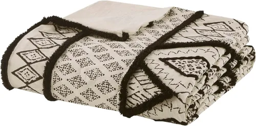 Vista 10 de Ink+Ivy Marta - Juego de edredón de lino y algodón, diseño bohemio moderno con acento de recorte, funda transpirable para todas las estaciones