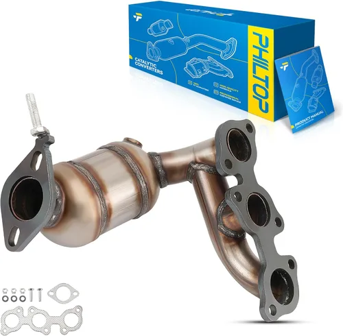 Vista 90 de PHILTOP Convertidor Catalítico de Ajuste Directo para Murano 2009 2010 2011 2012 2013 2014 3.5L, Cáscara de Acero Inoxidable Aluminio 203-1010