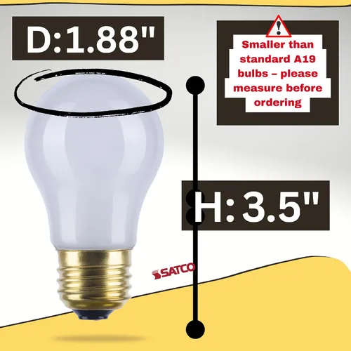 Vista 2 de Satco S4881-40 W A15 - Bombillas incandescentes regulables para electrodomésticos pequeños, a prueba de roturas, 130 voltios, base E26 de 2700 K