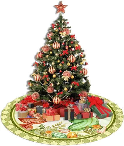 Vista 5 de Falda de árbol de Navidad con huevos de Pascua coloridos, 36" para Navidad, Halloween, Año Nuevo, decoración de fiesta, árbol de casa, alfombra