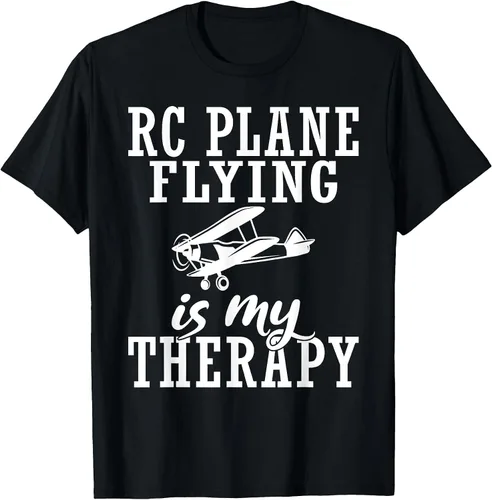 Vista 36 de RC Plane Flying is My Therapy RC Plane T-Shirt Asphalt Grey