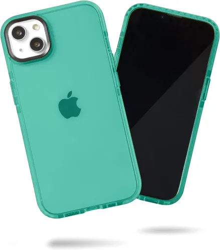 Vista 119 de SteepLab Funda de barrera para iPhone 13, protección de 360 grados que absorbe impactos con bisel elevado y colores llamativos (cielo azul brillante)