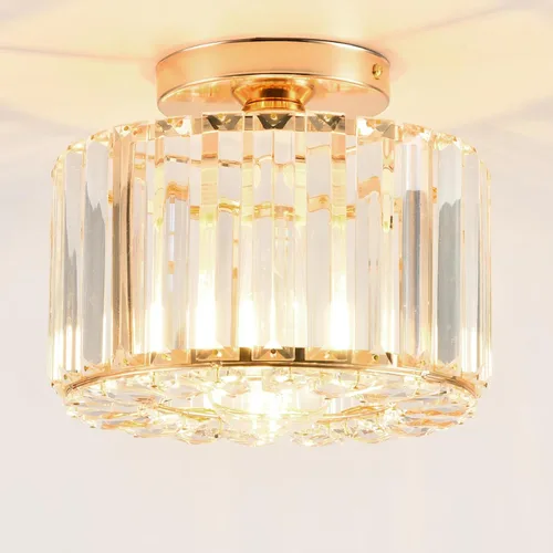 Vista 13 de Mini lámpara de techo de cristal, lámpara de techo para Cromo 5.9 pulgadas