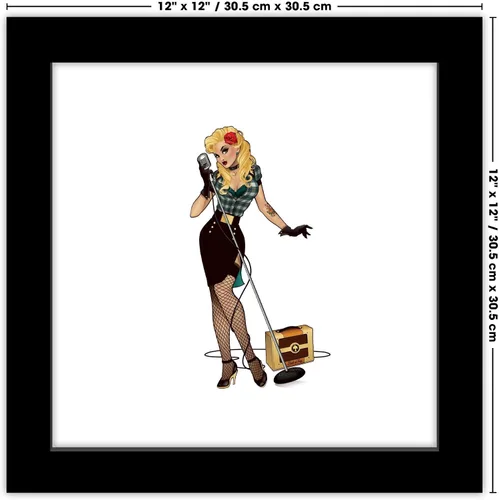 Vista 7 de Trends International Gallery Pops DC Comics Bombshells - Black Canary - Póster de pared de figura de pinup, 12 x 12 pulgadas, versión de marco negro