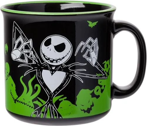 Vista 8 de Silver Buffalo Disney Nightmare Before Christmas Jack and Sally Misfit Love - Taza de cerámica con borde ancho, 16 onzas