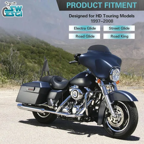 Vista 2 de Respaldo de pasajero Sissy Bar compatible con Harley Davidson Touring 97-08 de liberación rápida, respaldo de pasajero compatible con Road King