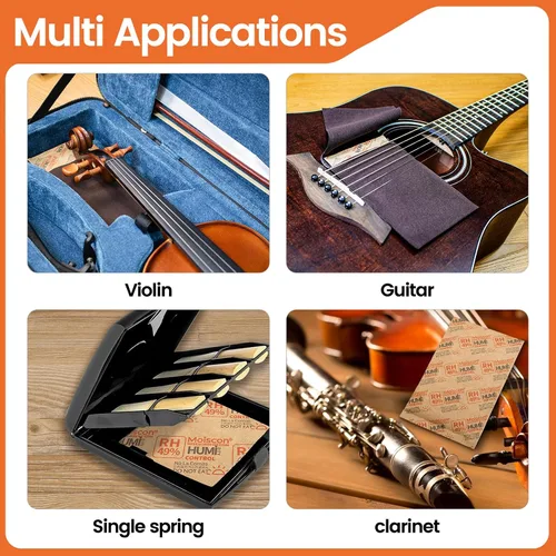 Vista 4 de Wisesorb Paquetes de control de humedad bidireccionales 49% para guitarras e instrumentos de madera - Absorbentes de humedad de 70g