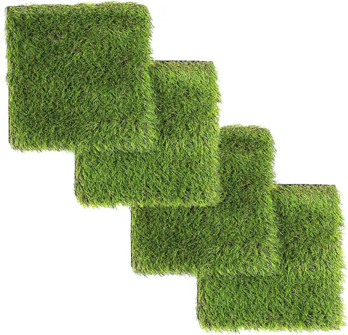 Vista 8 de Azulejos cuadrados de césped artificial, 12.2 x 12.2 pulgadas (paquete de 2)