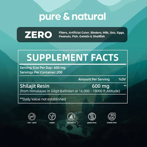 Vista 7 de Resina Shilajit extra fuerte de 4 onzas, Shilajit puro del Himalaya para hombres y mujeres, 75% más de ácido fúlvico y 85 minerales traza