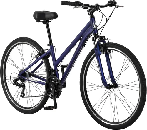 Vista 10 de Schwinn Network 1 Bicicleta híbrida, Bicicleta de 700c para hombres y mujeres, Bicicleta híbrida de 21 velocidades, marco de aluminio, horquilla