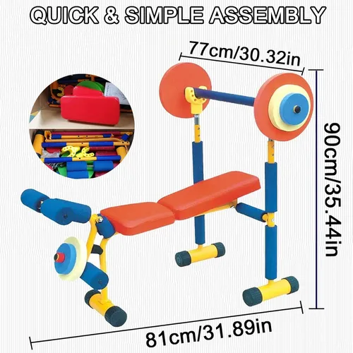Vista 4 de Fun and Fitness Equipo de bicicleta estática para niños, equipo de ejercicio ajustable para niños y fitness, equipo de entrenamiento para niños
