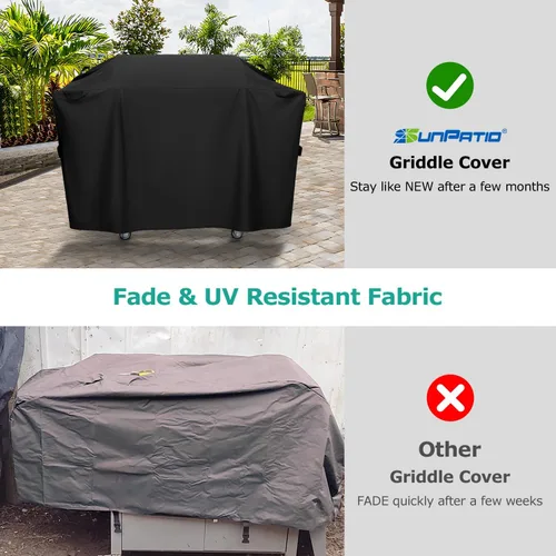 Vista 5 de SunPatio Funda para parrilla Blackstone de 28 pulgadas Pro Series, resistente al agua, cubierta de parrilla de gas plana de 60 pulgadas, protección