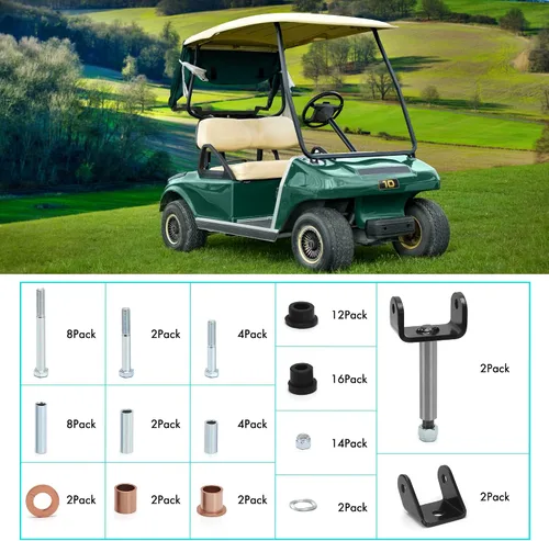 Vista 3 de 10L0L Kit de reparación de carros de golf delantero y trasero para Club Car DS 1992-Up Gas & Electric, kit de reconstrucción de lujo con pines
