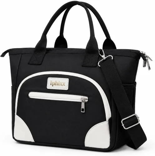 Vista 14 de iPhixx Bolsa de almuerzo aislada para mujer, bolsa de almuerzo ligera y reutilizable, lonchera para mujer con correa ajustable para el hombro, bolsa