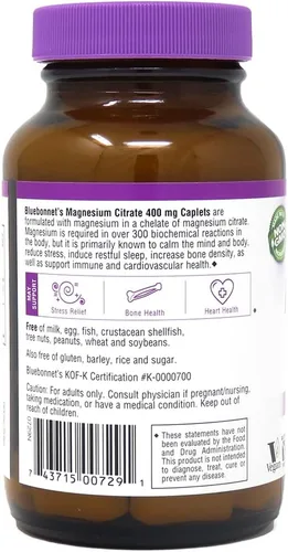 Vista 12 de Bluebonnet Nutrition Citrato de Magnesio (400 mg de Magnesio) - Máxima Absorción - Apoya la Salud Inmunológica y la Producción de Energía - Sin