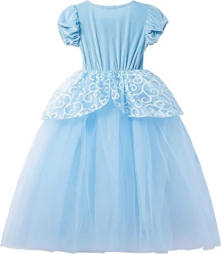 Vista 2 de DOCHEER - Disfraz de princesa para niñas pequeñas, vestido de fiesta de cosplay (2-12 T)