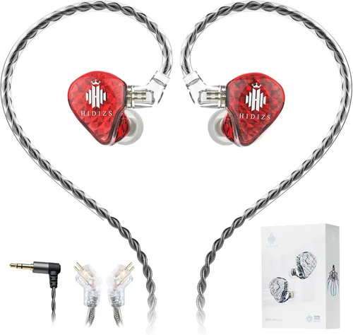 Vista 7 de Hidizs MS1 Galaxy IEM - Auriculares para juegos con doble motor magnético para sonido envolvente para juegos con cable, micrófono en línea, cable