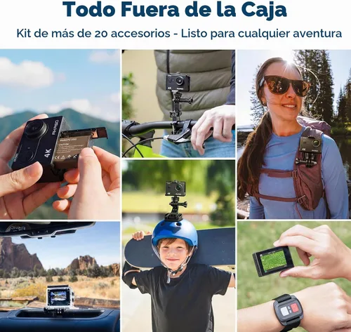 Vista 9 de Videocámara sumergible DV con wifi AAKASO EK7000 4K Action Camera Sports. Negro