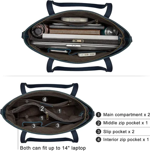 Vista 25 de S-ZONE Bolso bandolera vintage de cuero genuino para mujer