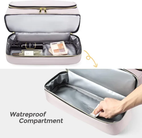 Vista 5 de Funda de viaje de doble capa para Dyson Airwrap, funda de transporte de viaje Shark Flexstyle, bolsa de almacenamiento portátil impermeable
