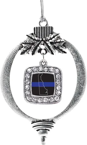 Vista 100 de Inspired Silver - Nana púrpura - Adorno de Navidad plateado - Adorno cuadrado para árbol de Navidad con circonita cúbica - Decoración colgante