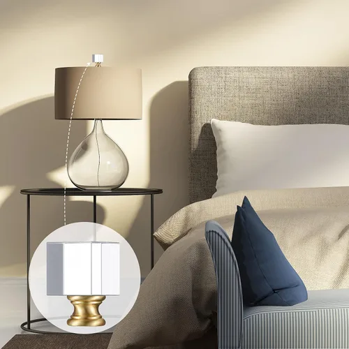 Vista 7 de 2 piezas de cubo de cristal para lámpara cuadrada transparente, perilla superior con base cromada para decoración de sombra, 1-4/5 pulgadas de alto