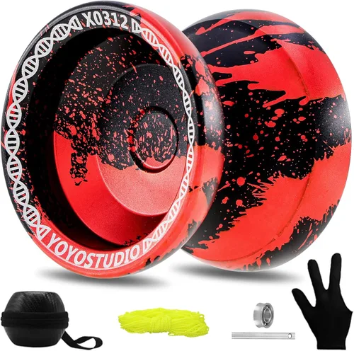 Vista 11 de YOYOSTUDIO X0312 Yoyo Profesional de Trucos Responsivo para Niños de 8-12 o Más, Yoyo de Girar con Dedo de Metal para Adultos con Kit de Rodamientos