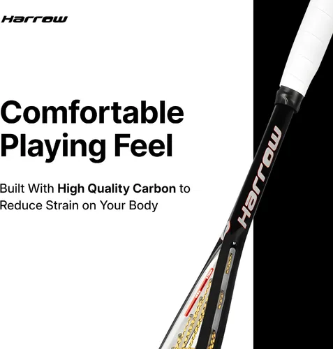 Vista 4 de Harrow Sports Storm 145 Squash Racquet for Beginners Enhanced Power & Precision Carbon-Graphite Composition Lightweight at 145 g Squash