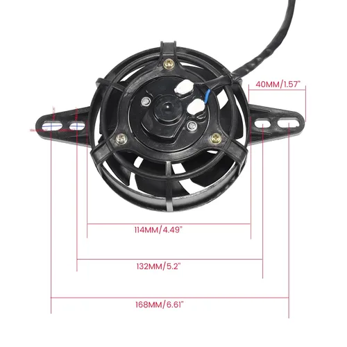 Vista 2 de Ventilador de radiador de refrigeración para motocicleta de 12 V, ventilador de radiador de aceite para motocicleta de 200 cc, 250 cc, 300 cc, quad