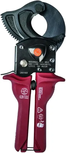 Vista 10 de Klein Tools 63607 Cortadores de cables, herramienta de corte de cable de alambre de trinquete corta cobre, aluminio y ACSR