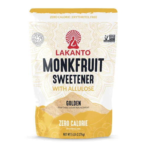 Vista 12 de Edulcorante Lakanto Golden de Fruta del Monje con Alulosa, Sustituto de Azúcar de Caña Cruda, Extracto de Fruta del Monje, Reemplazo de Azúcar Cruda