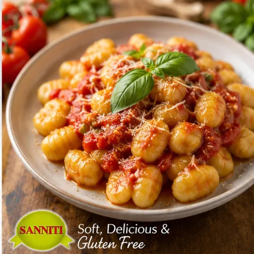 Vista 6 de Sanniti Gnocchi de papa italianos sin gluten, 17.5 oz (500 g) Auténticas albóndigas italianas Hecho en Italia Pasta de papa tierna Comida