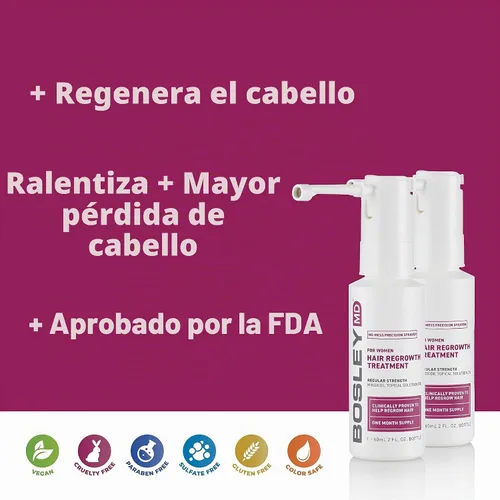 Vista 11 de BosleyMD Spray de minoxidil al 2%, tratamiento de adelgazamiento/laca para el cabello para la pérdida de cabello y el crecimiento del cabello