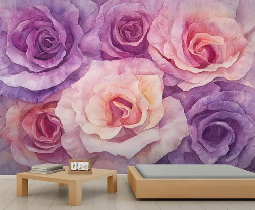 Vista 29 de Mural de pared floral retro, papel tapiz rústico floral de bar, flores abstractas 3D, impermeable, para cafetería, restaurante, sala de estar