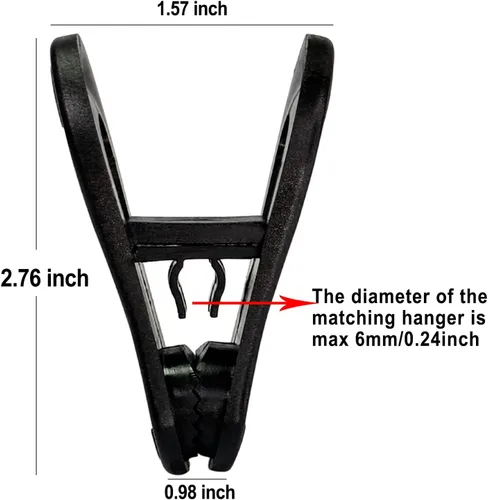 Vista 2 de TOFIIGREM Clips de colgador negros 30 PIEZAS, clips de perchas de plástico perfectos para perchas de terciopelo de plástico, pines para ropa