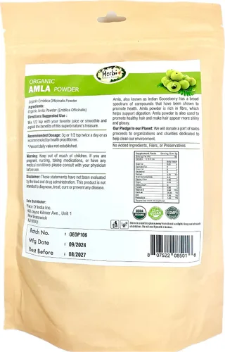 Vista 2 de Herbi+ Amla en polvo orgánico, 7 oz (1)