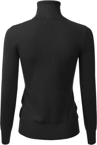 Vista 3 de LALABEE Suéter de punto elástico de manga larga para mujer, cuello alto, ajustado (S-XXL)