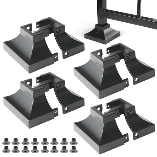 Vista 16 de Paquete de 4 cubiertas de base de poste de cubierta de aleación de aluminio (base de poste de 1 x 1 pulgada x 3.35 pulgadas), para pasamanos, Blanco