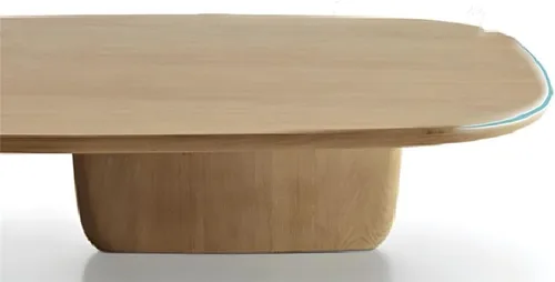 Vista 4 de Mesa de café rectangular de madera rústica, mesa de cóctel rectangular de madera con 2 patas, casa de campo simple y moderna para sala de estar Negro